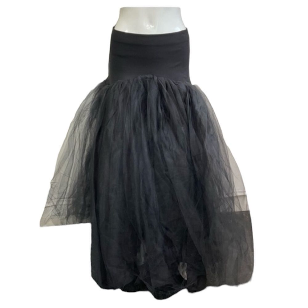 Miari Sport Punk Goth Black Volume Tulle Ballroom Dance Sport Maxi Skirt Size L